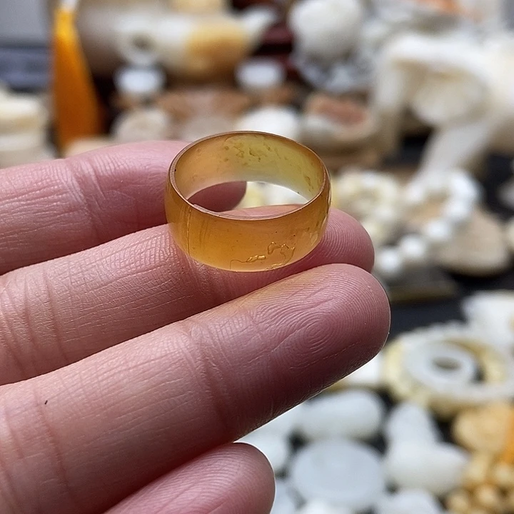非金属贝壳黄色戒指