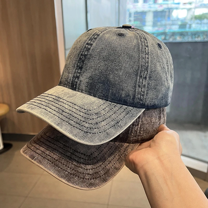 culv水洗牛仔棒球帽女春夏韩版显脸小软顶鸭舌帽户外百搭遮阳帽子
