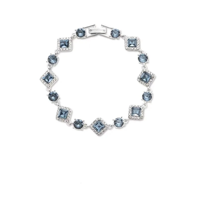 钛钢手链 轻奢高级感小众幸运女神方钻蓝冰糖水晶手链送生日礼物