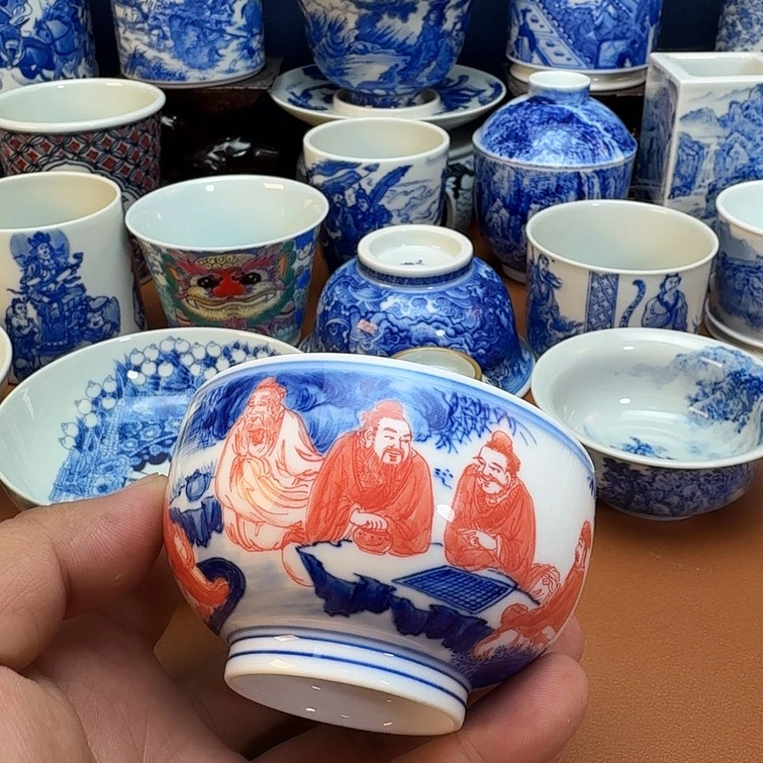 威***穷杯子景德镇全手工手绘陶瓷