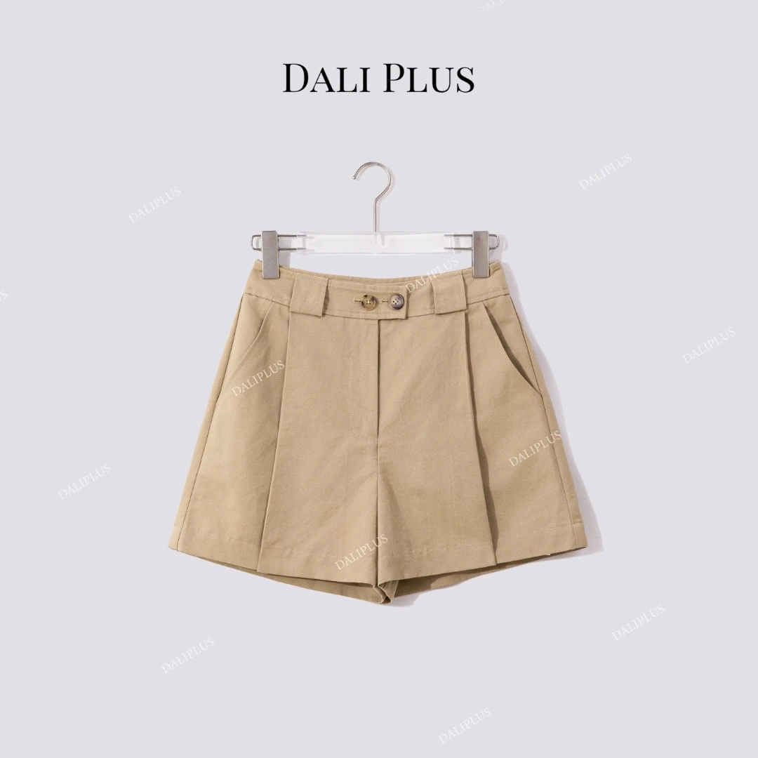 DALI PLUS“日奢风亚麻裤”老钱极简松弛感短裤-D5TY0025