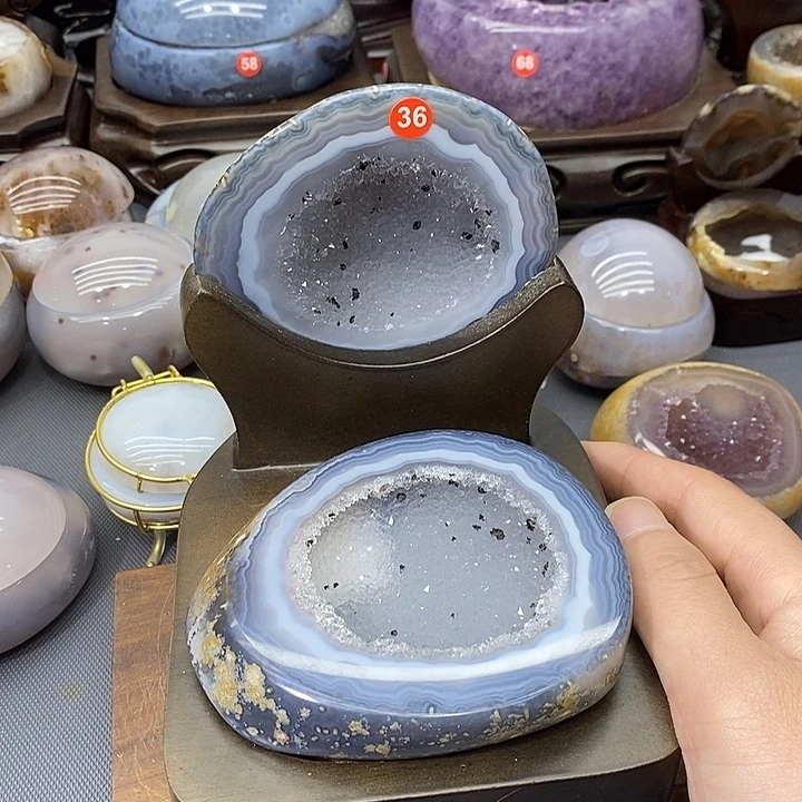 紫晶摆件未镶嵌聚宝盆