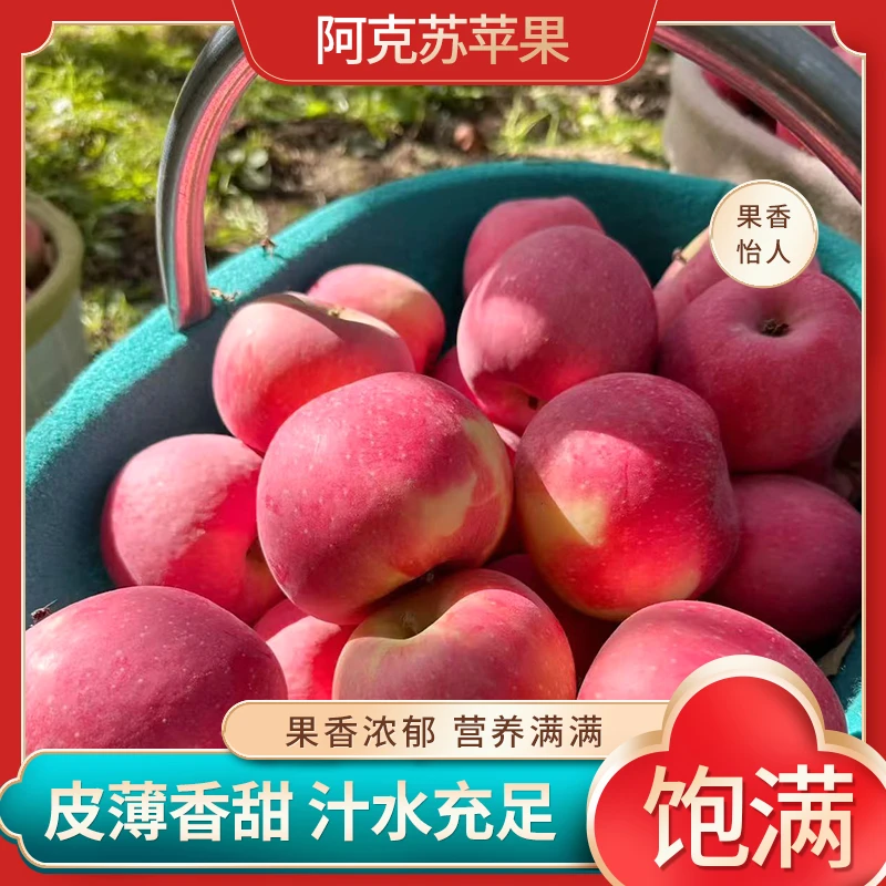 新疆阿克苏红苹果日照充足果甜清香汁水饱满个大脆甜爽口