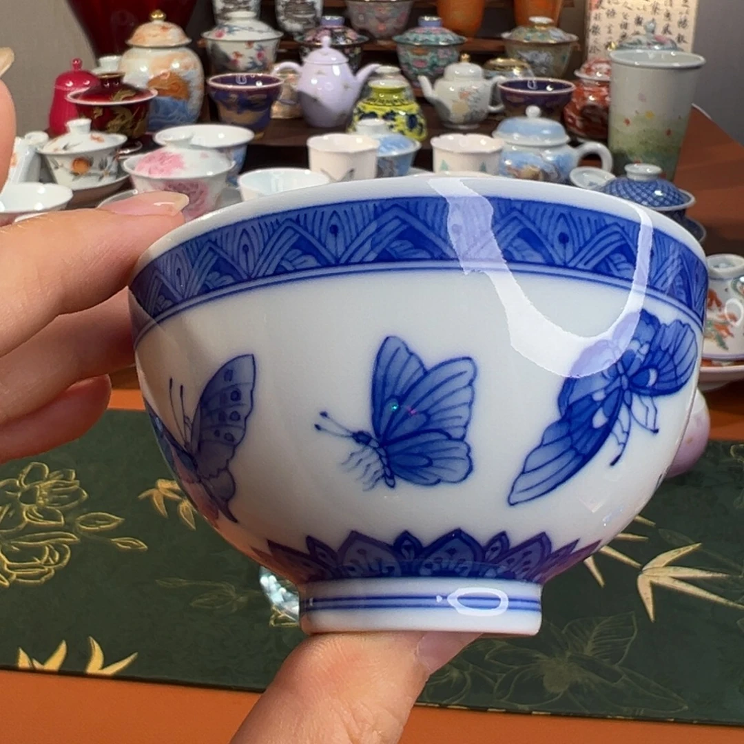 知冬煮雪手工手绘-竹林草堂茶具单杯