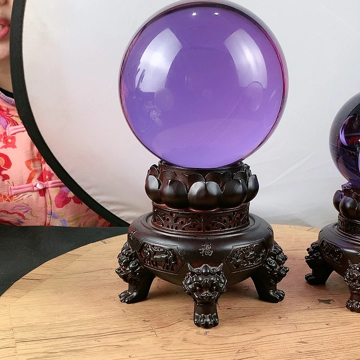 石材紫水晶球直径15带高档底座