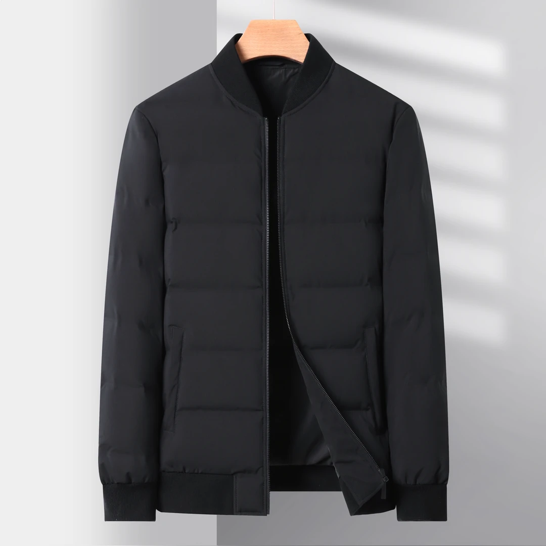 男士羽绒服棒球领外套长袖常规款保暖秋冬拉链外套 51372