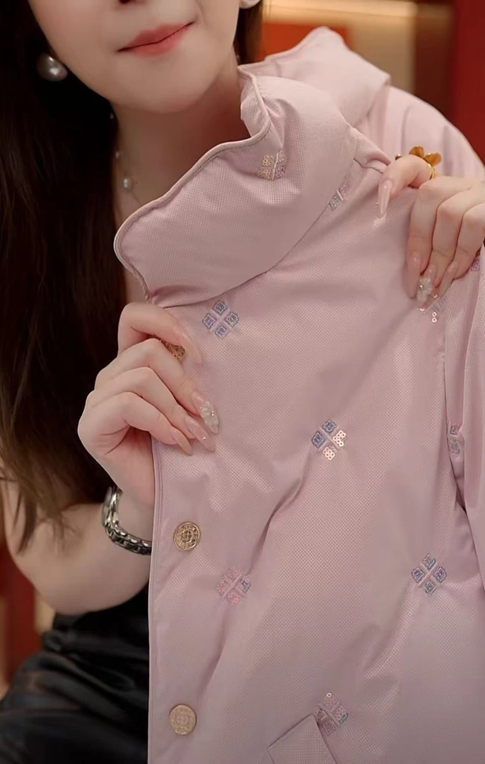 HH-高端刺绣亮片工艺新款时尚气质羽绒服冬季