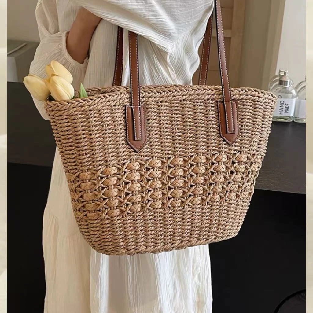 涵玖玥【拉链菜篮子托特包】休闲通勤编织高级感大容量手编简约款