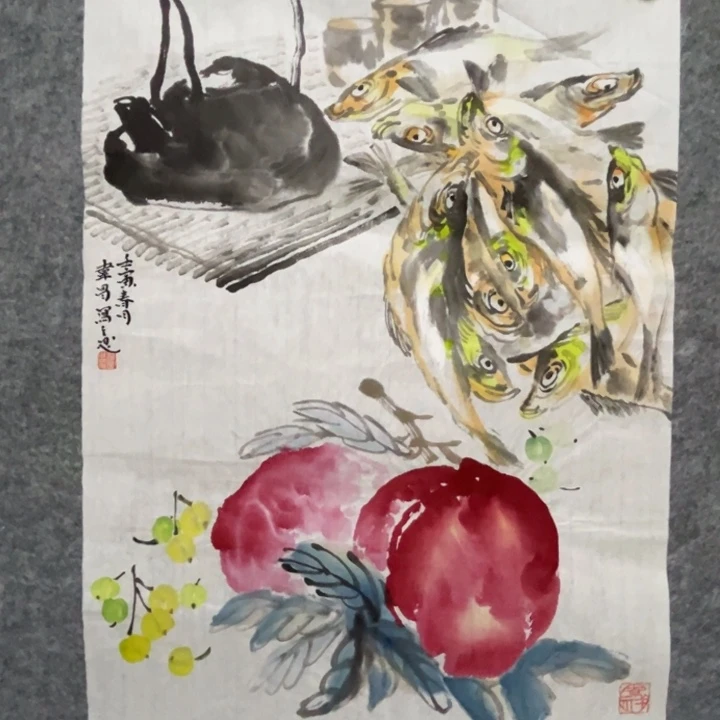带灯款淄博大鱼书画艺术