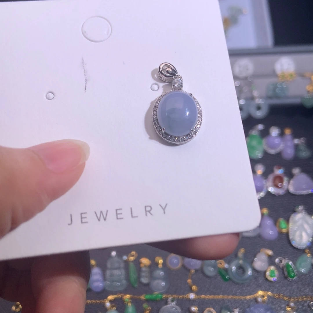 翡翠挂件银S925镶嵌