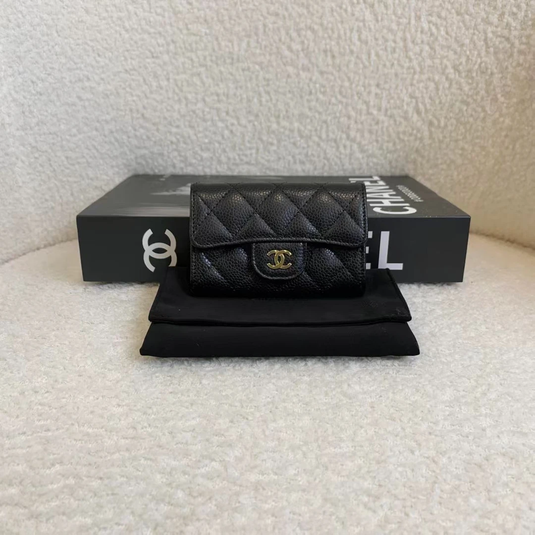 99新 Chanel/香奈儿 壹臻/黑金牛卡包 23年芯片 25797830