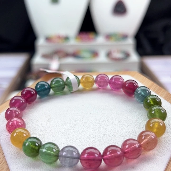 未镶嵌手链碧玺碧玺手串单圈8mm+