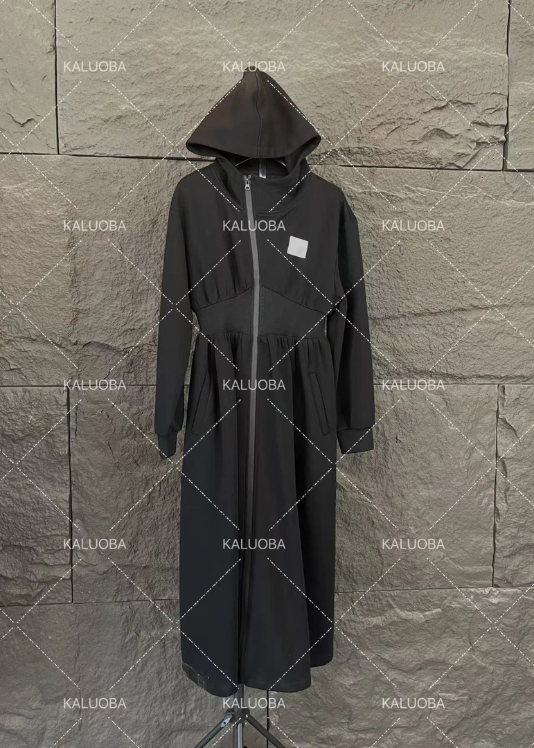 【原创大码设计师款】春秋新款显瘦气质连帽大码连衣裙4113