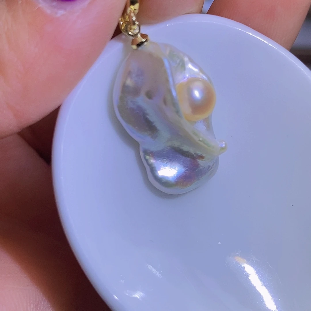 淡水珍珠银S925镶嵌淡水珍珠