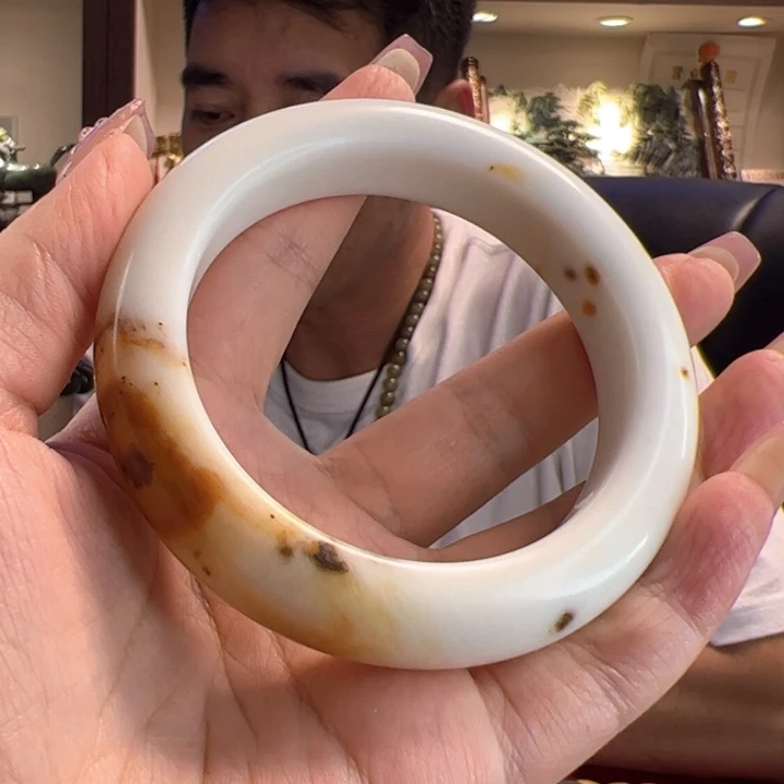 顺***渊蛇纹石玉未镶嵌手镯口径62+