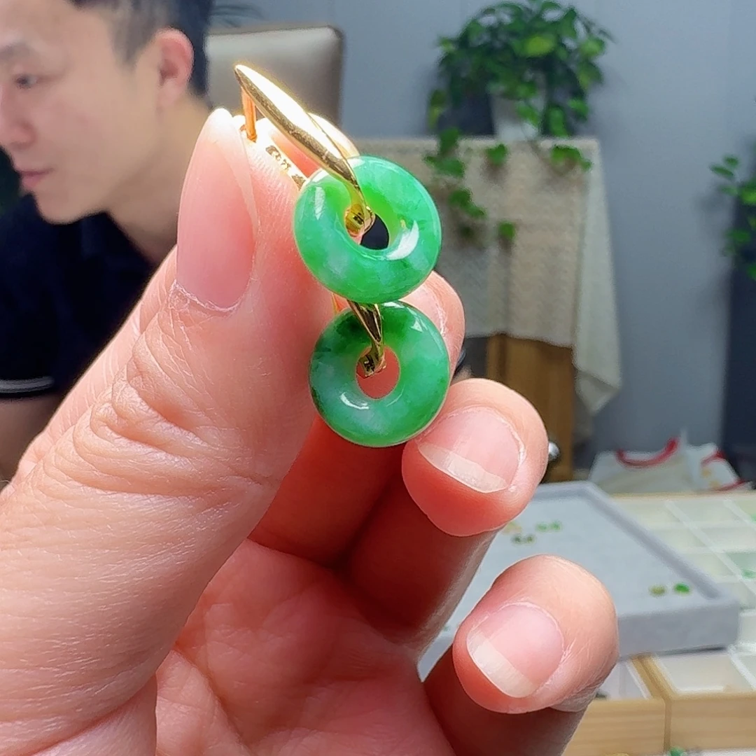 翡翠银S925镶嵌耳饰多样性发货其一