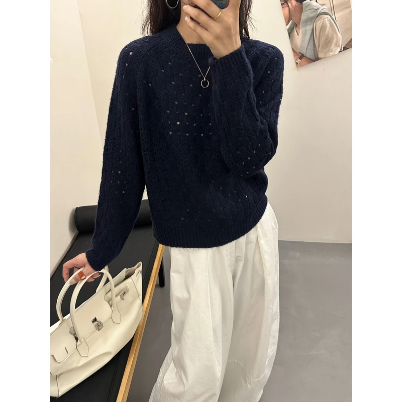 【晴晴精选】针织纯色常规薄款女厚款衫慵懒女装毛衣百搭秋季A876#