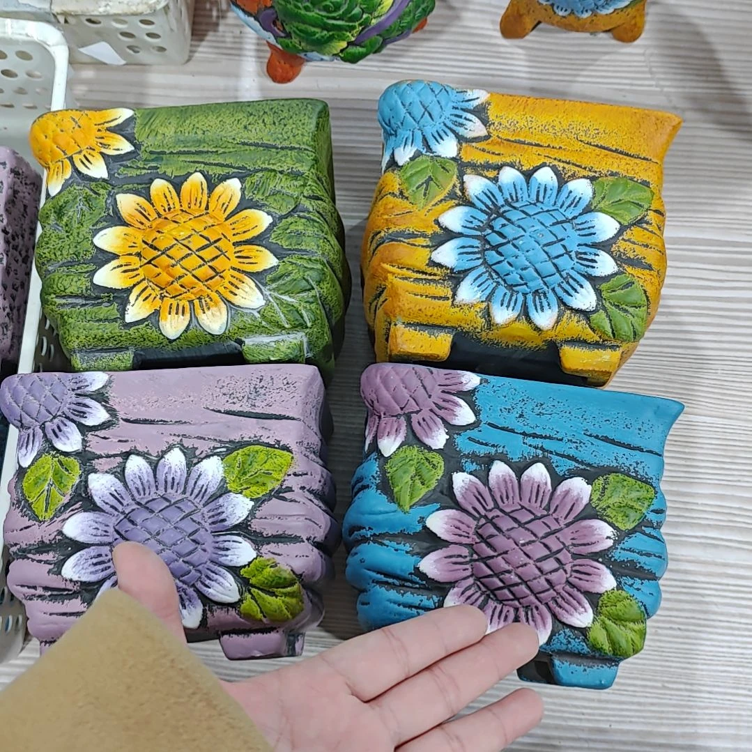 红陶吸水透气的白陶花盆凑满12发货