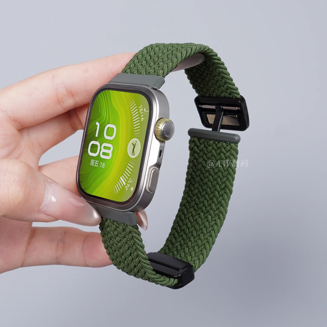 AW适用华为FIT4pro表带fit3/fit4透气编织手表带女磁吸运动男腕带