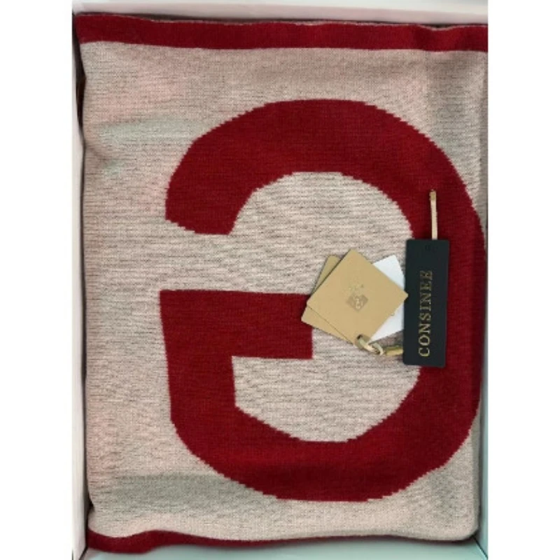 SELIYONG100%山羊绒字母印花长款围巾R1085