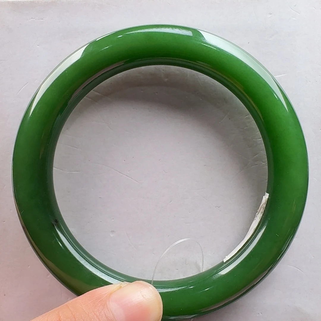 未镶嵌手镯和田玉58.3主播强推款！高品辣阳绿，无色飘！