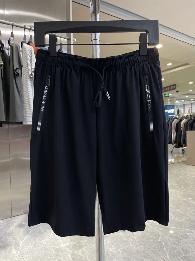 夏季新款宽松五分裤胖子加肥加大码冰丝速干短裤男运动休闲裤子