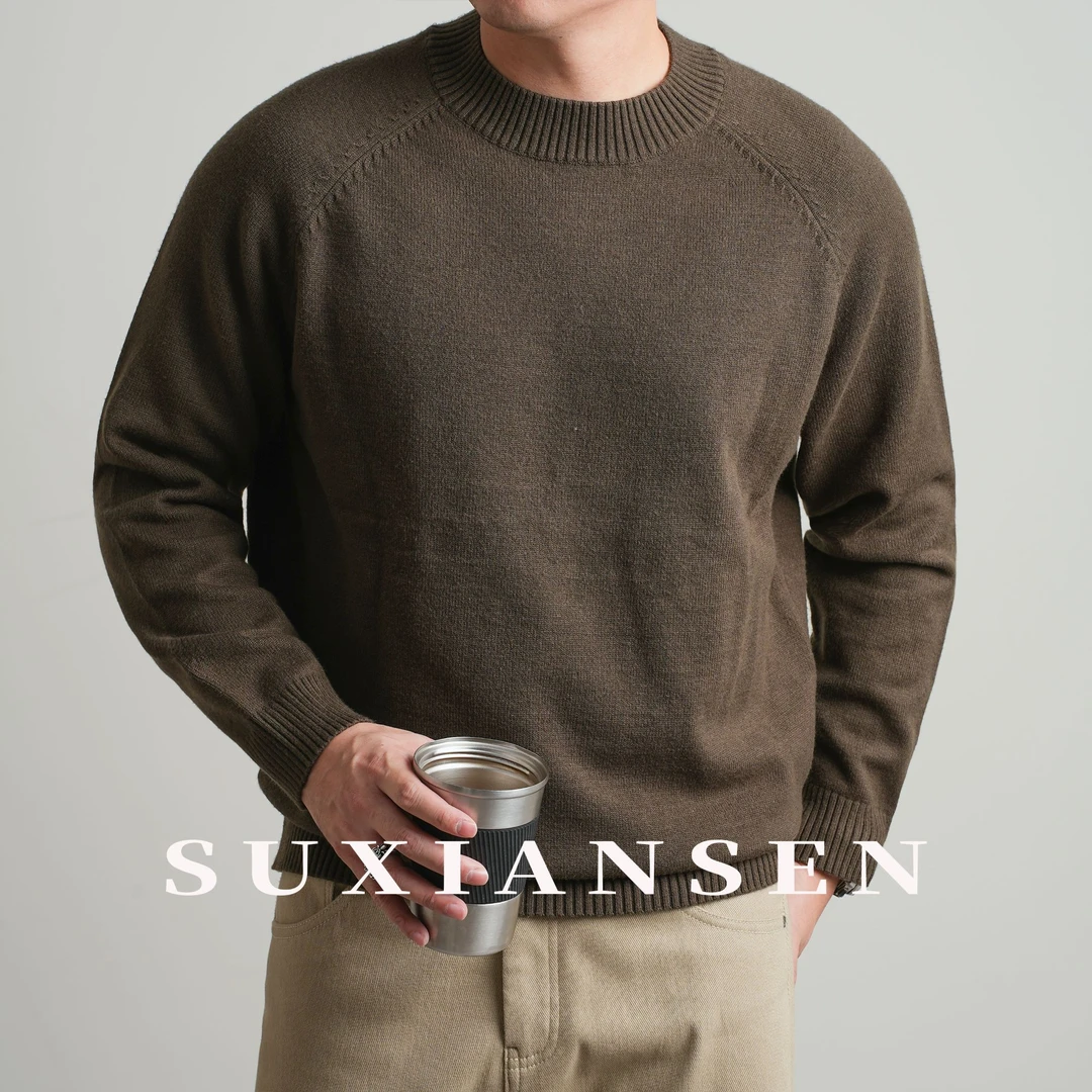 【大头叔叔】2025冬季莱赛尔抗起球插肩袖毛衣打底衫DDM8019