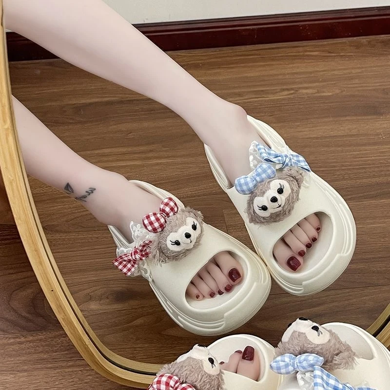 露脚趾百搭时装凉鞋女夏季厚底外穿一字拖沙滩鞋凉拖女高跟拖鞋