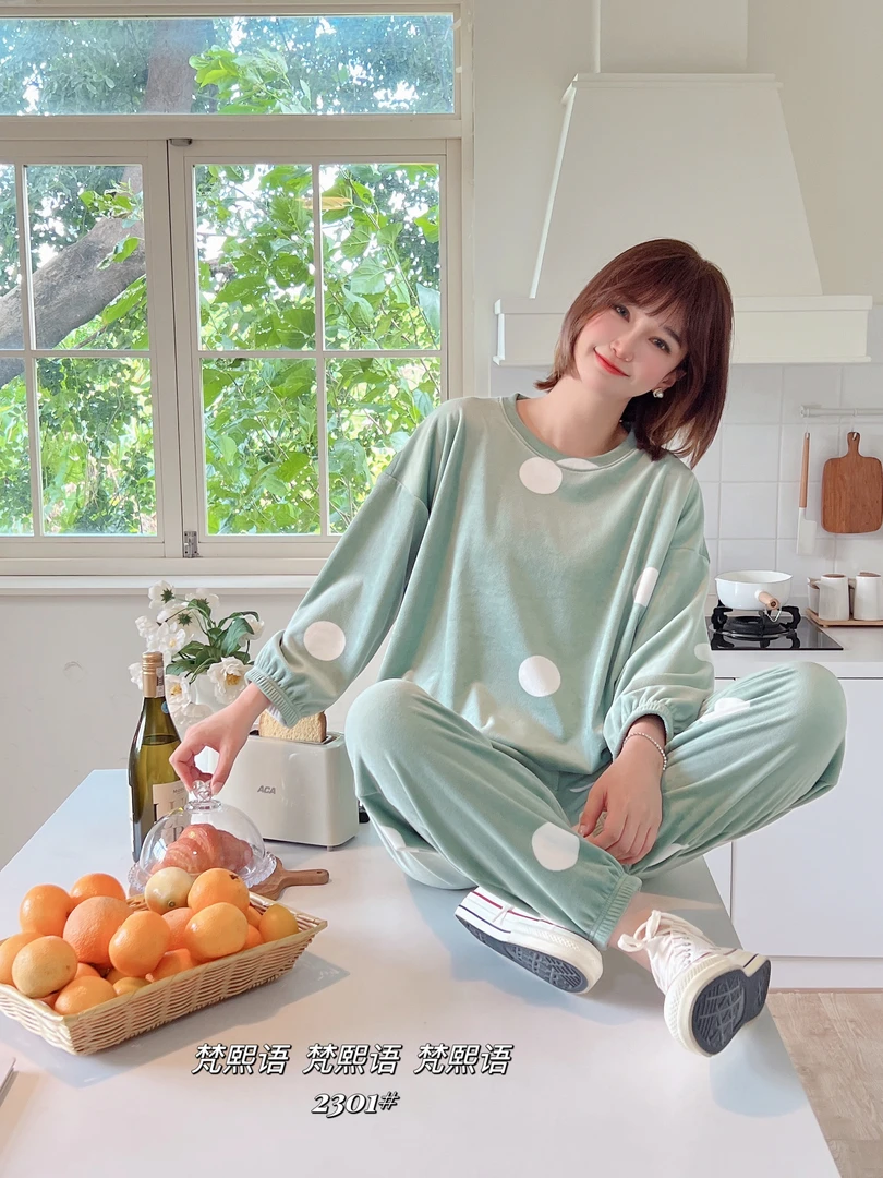 【双十一福利】女士秋冬季宝宝绒睡衣家居服套装福利大码宽松