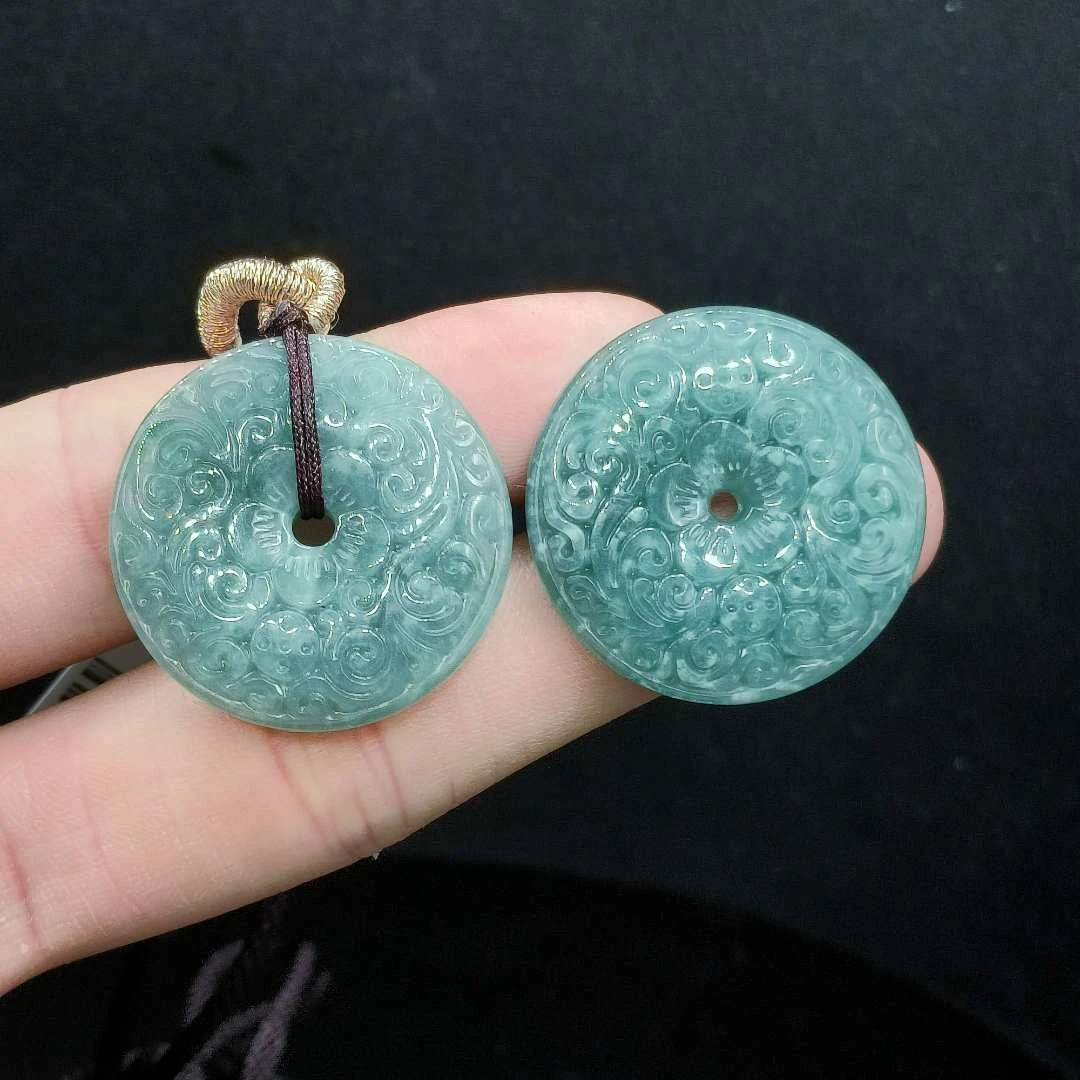 【龙想精选】翡翠平安扣吊坠赠绳子GL【多样性发其一】约26-4mm