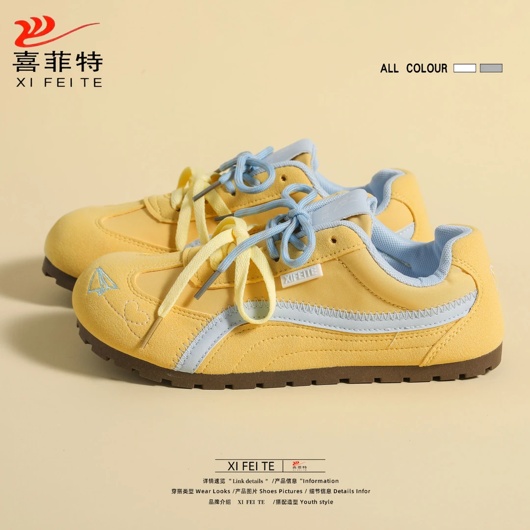 喜菲特女鞋德训鞋2025秋季新款爆款泡芙鞋百搭韩版学生休闲鞋子