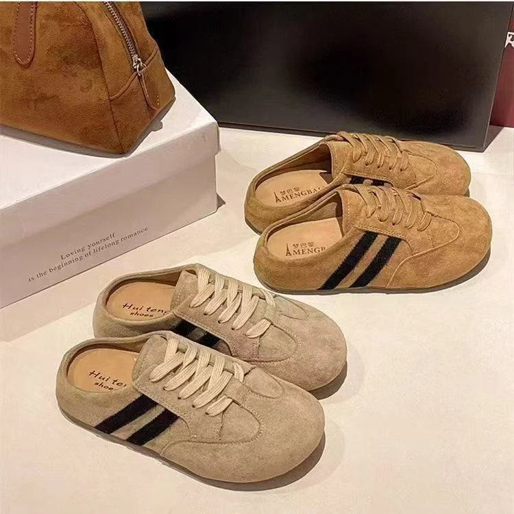 通用小众百搭日常休闲包头包头拖凉拖半拖圆头休闲鞋