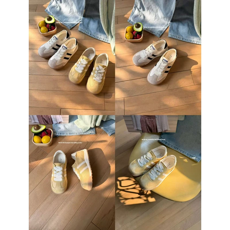 【卡皮巴拉～】透气轻便休闲板鞋德训鞋（真真）6A060 跟高约5公分