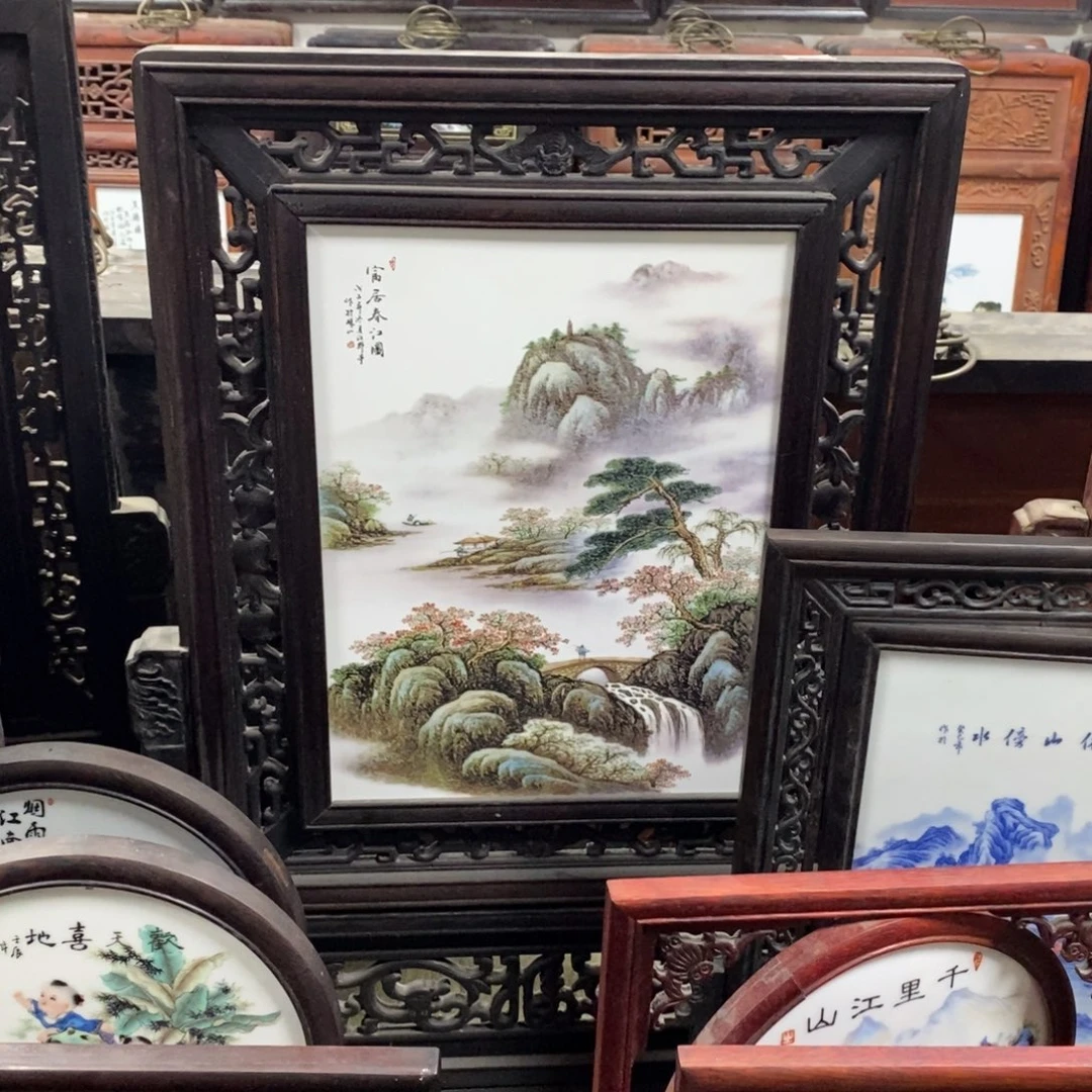 瓷68*45 景德镇瓷板画柴窑烧制