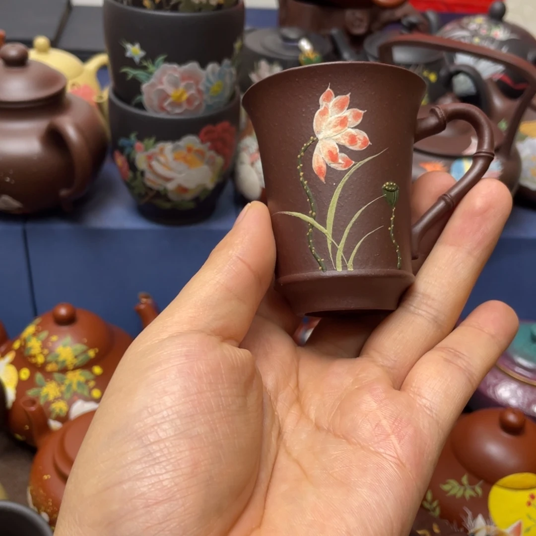 红泥茶杯紫砂主人杯60cc