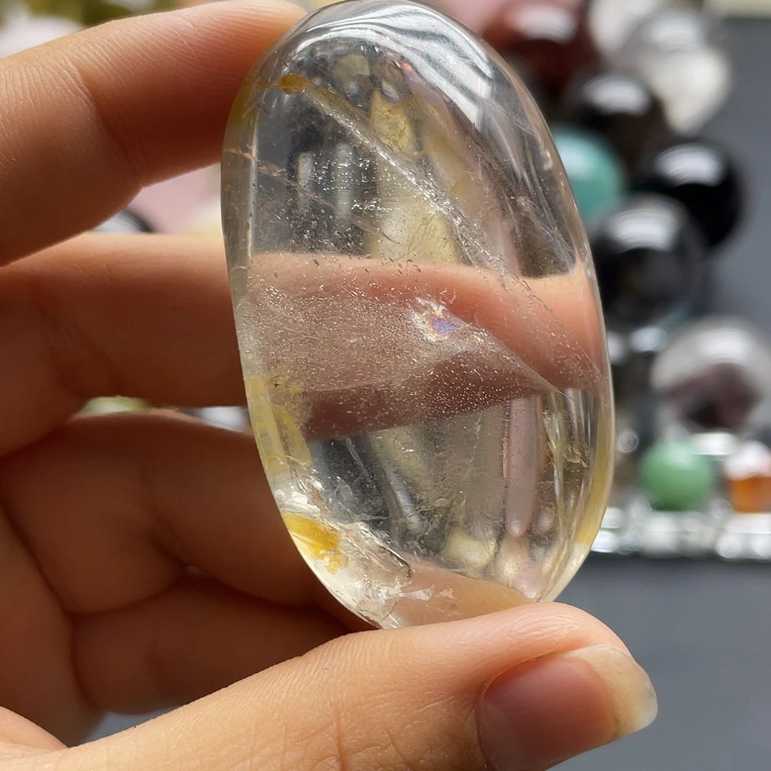 白水晶手把件未镶嵌水晶