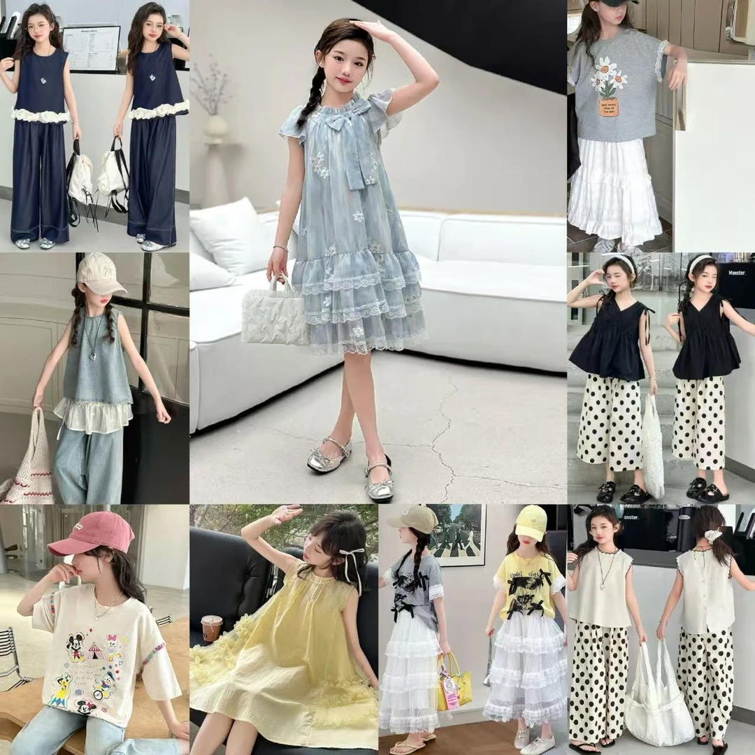 S【4】(上选编码-下选尺码）女童夏款2025新款休闲百搭套装