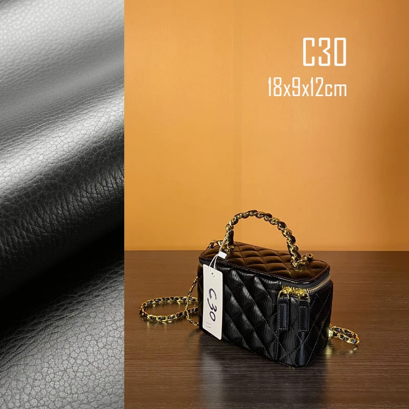 高端真皮黑色盒子女包