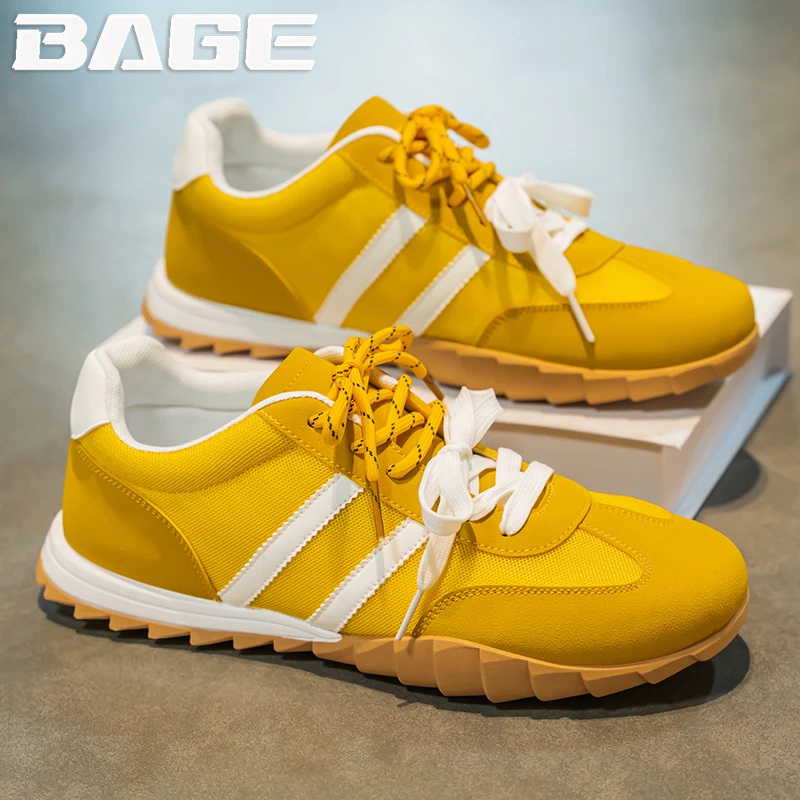 八哥黄色男鞋冬季阿甘透气百搭软底休闲板鞋男士防滑德训运动潮鞋