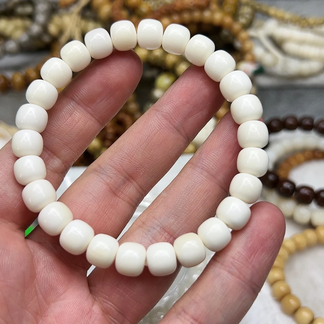 白玉菩提手串142白菩提单圈9×8桶
