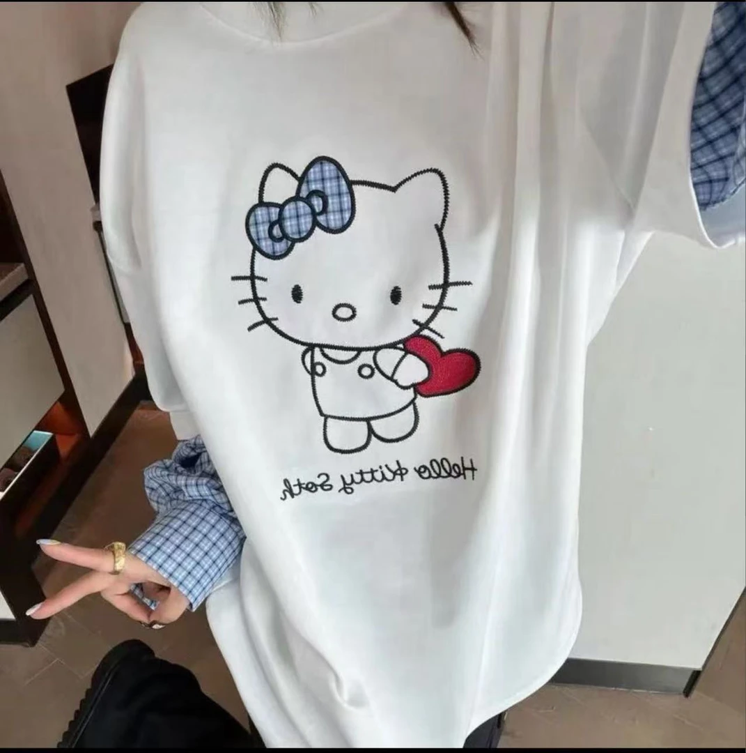 【BAI】夏新款慵懒风假两件上衣显瘦长袖T恤4737