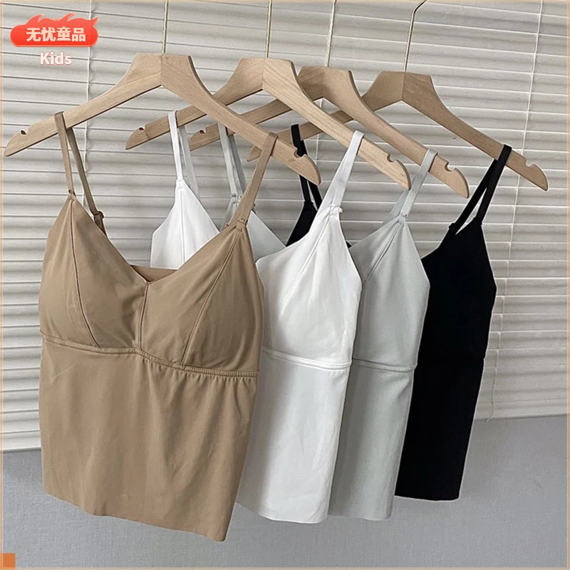 5088#冰丝美背无痕小吊带背心女夏季内搭打底长款裹胸抹胸爆款带