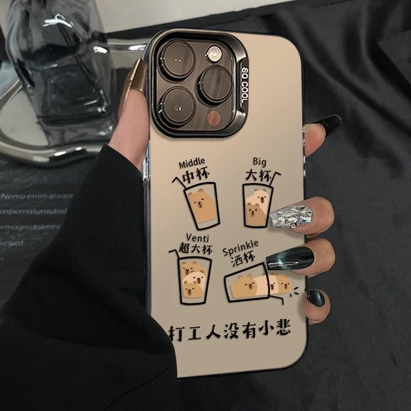 彩银IMD打工人小悲手机壳适用苹果/华为/荣耀/VIVO/OPPO/小米红米