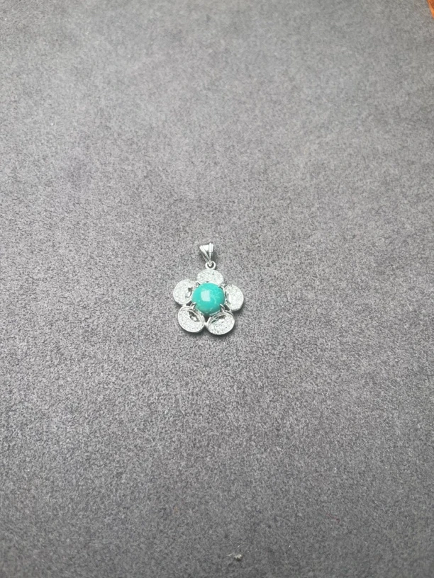 吊坠925银 天然手工花瓣松松4