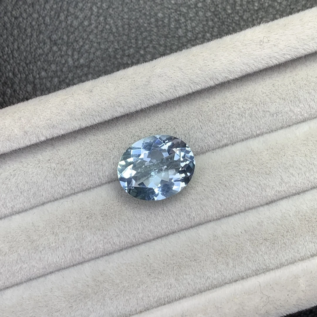 GRC天然圣玛利亚海蓝宝裸石 肉眼全净玻璃体满火彩精切2.33ct璀璨