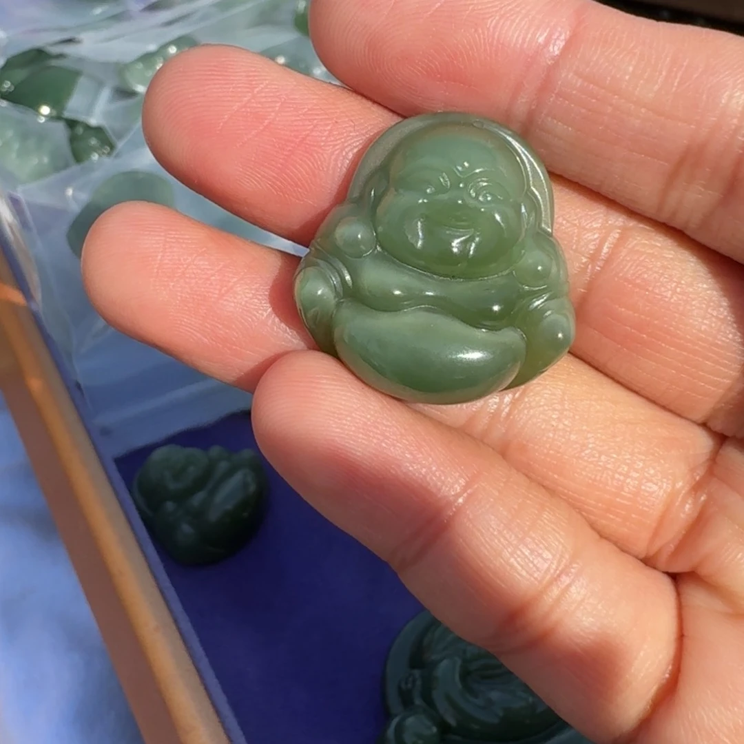 和田玉颈饰未镶嵌碧玉猫眼佛公TZ多样性拍一发一