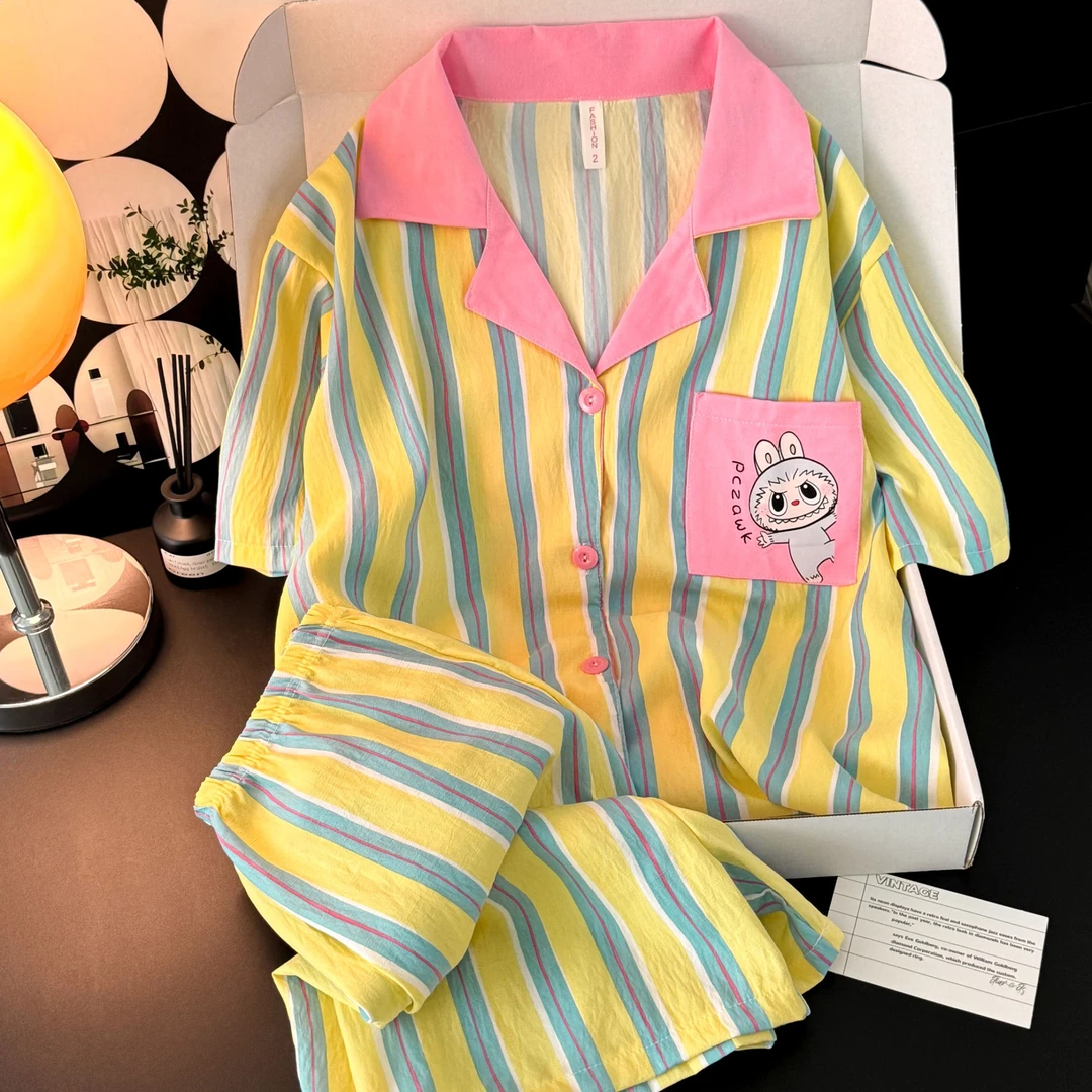 睡衣女款爆款2025新款夏季宿舍女大三件套家居服夏天女孩居家套装