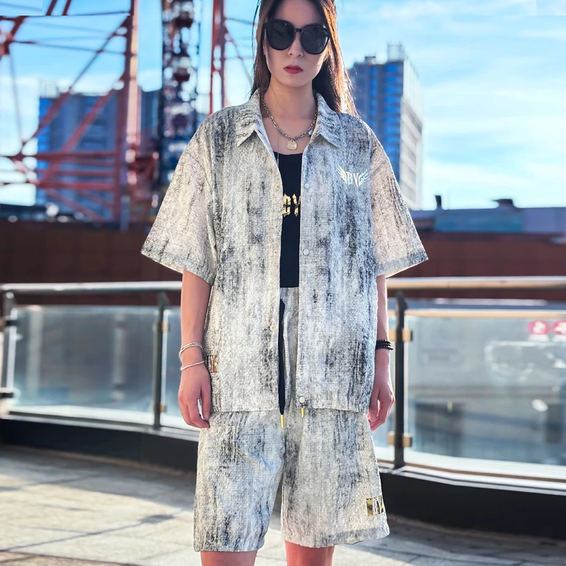 BY【宠粉套装】云朵凉感潮牌套装夏季新款高级感帅气/男女同款衬衫