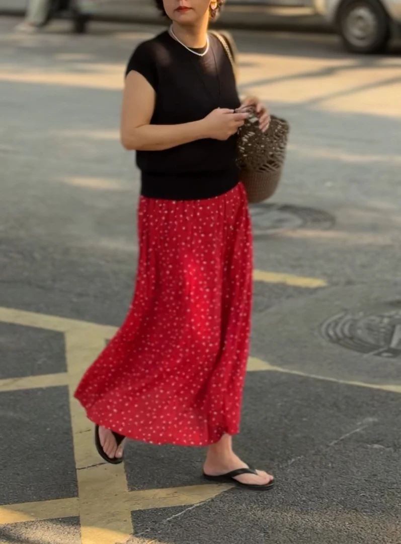 泽熙家法式显瘦碎花半裙 裙长86 可穿到130斤