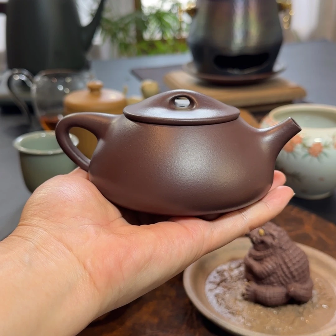 紫砂茶盘老紫泥大石瓢